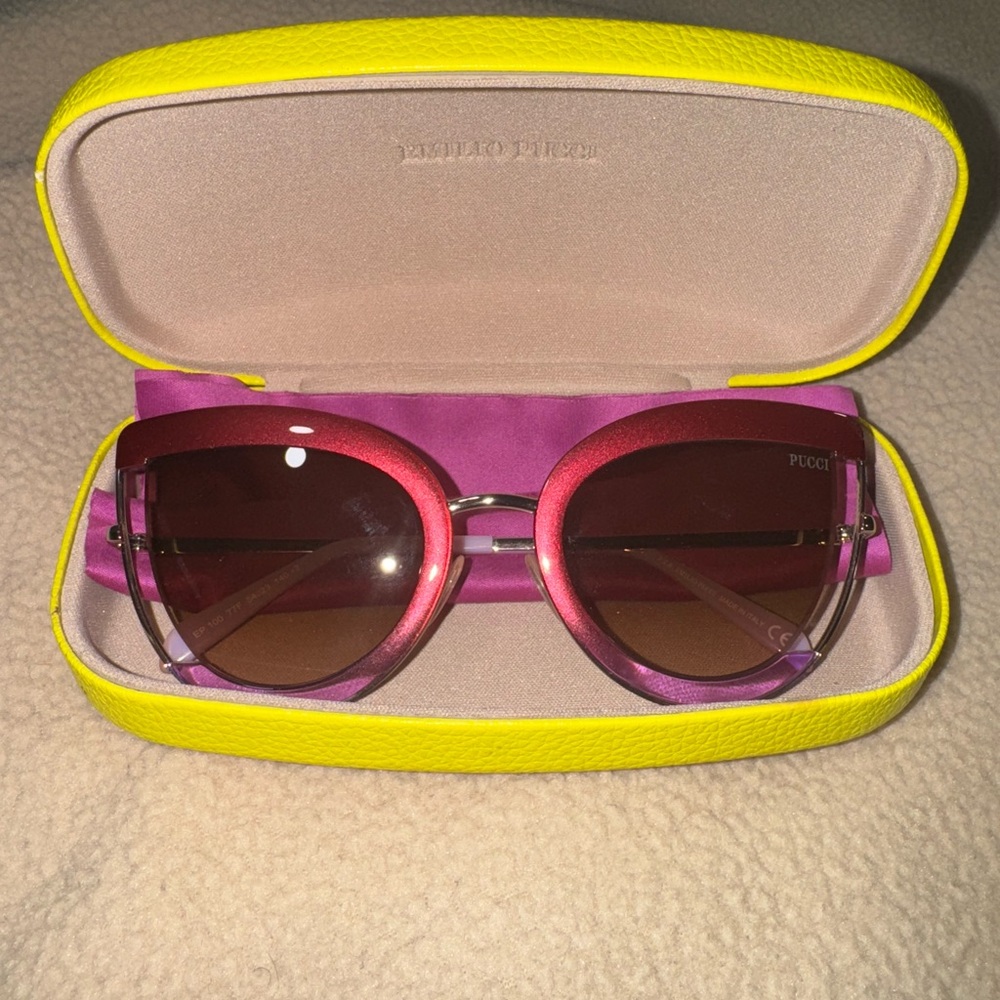Emilio Pucci Pink and Yellow Sunglasses